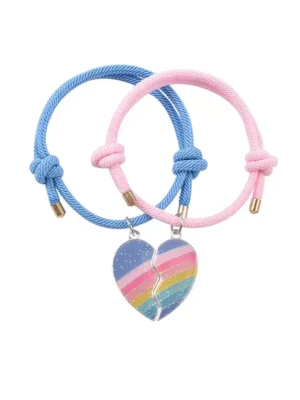 Rainbow Heart BFF Bracelets-2Pcs Best Friends Gift