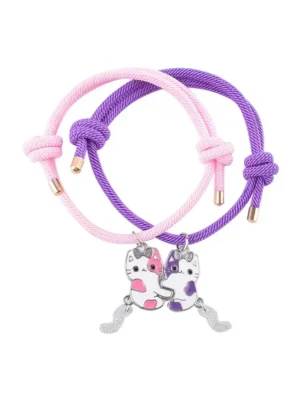 Cute Cartoon Cat BFF Bracelets for 2 Best Friends