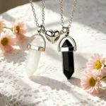 Magnetic Crystal Couple Necklaces for 2 Best Friend Gift