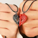 Angel Wing Heart BFF Necklaces for 2 Best Friends