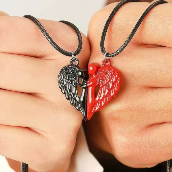 Angel Wing Heart BFF Necklaces for 2 Best Friends