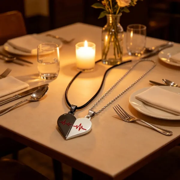 Heartbeat Magnetic BFF Necklaces for Best Friend Couples