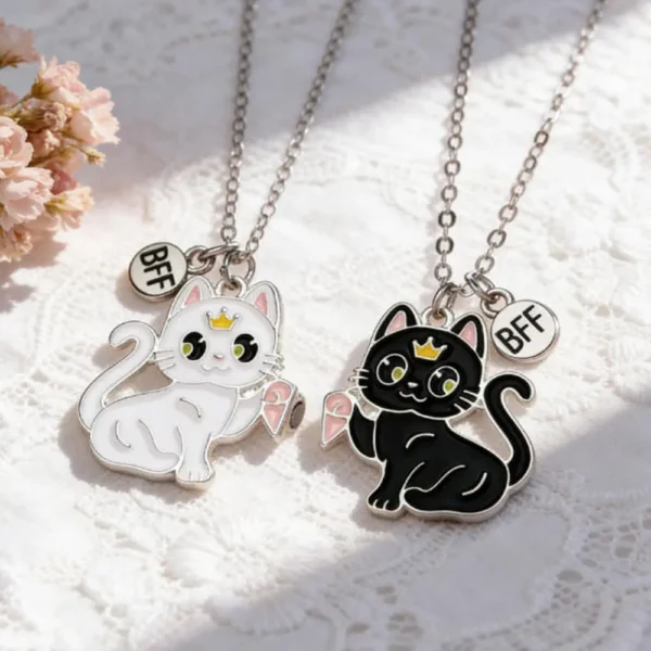 Magnetic Cat BFF Necklaces-for 2 Best Friend