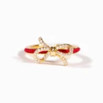 Mother Daughter Matching Red String of Fate Ring