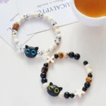 Cut Cat Beaded Bracelet Adjustable Cat Eye Jewelry