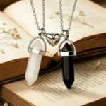 Magnetic Crystal Couple Necklaces for 2 Best Friend Gift