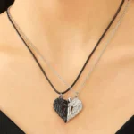 Angel Wing Heart BFF Necklaces for 2 Best Friends