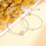 Mother & Daughter Matching Heart Beat Bracelet Set
