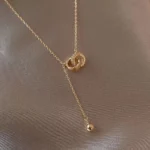 For Love- Interlocked Diamond Tassel Necklace