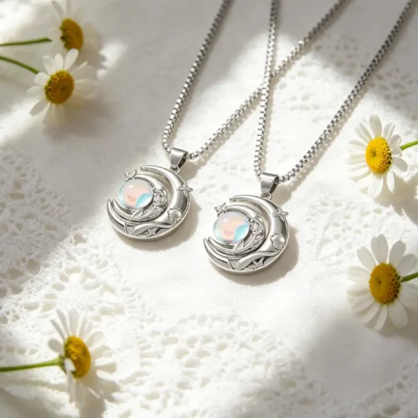 Magnetic Moon Couple Necklaces - Best Friend Necklaces