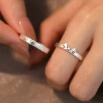 Cat BFF Rings Adjustable Matching Promise Rings for Best Friends