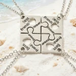 Puzzle Necklaces for 4 Best Friends Forever