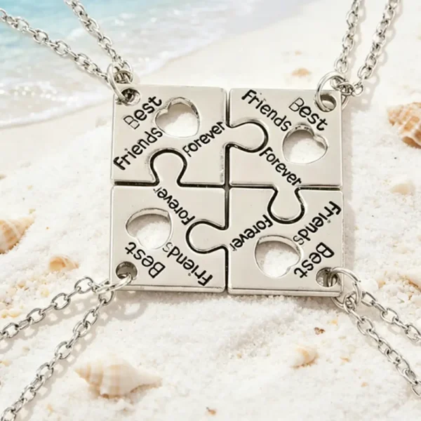 Puzzle Necklaces for 4 Best Friends Forever