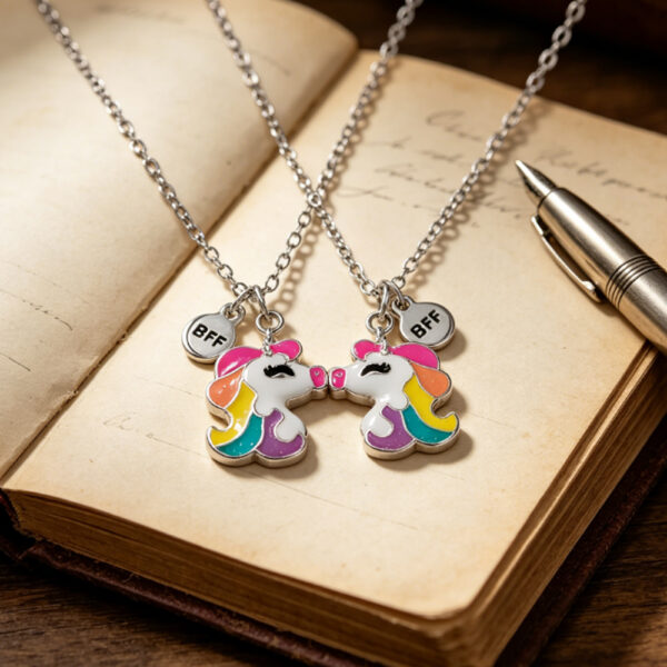 Unicorn BFF Necklaces Matching Friendship Necklaces for Girls