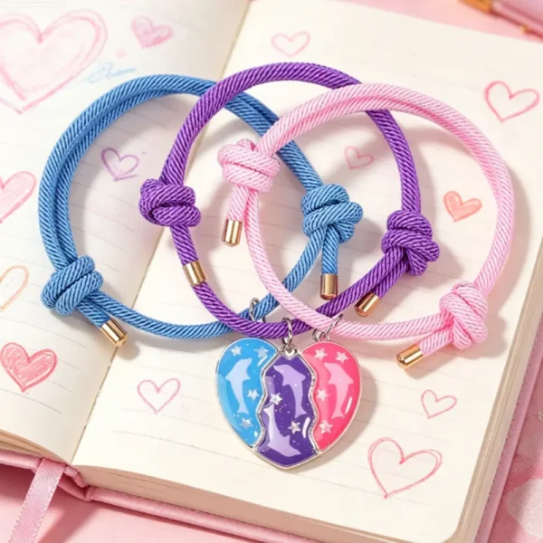 Starry Broken Heart BFF Bracelets for 3 Best Friends