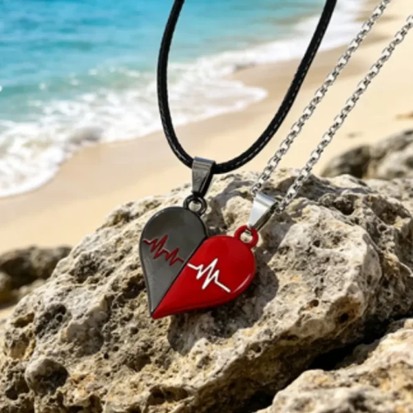 Heartbeat Magnetic BFF Necklaces for Best Friend Couples