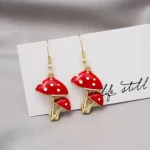 Mushroom Earrings-Cute Dangle Hypoallergenic Jewelry