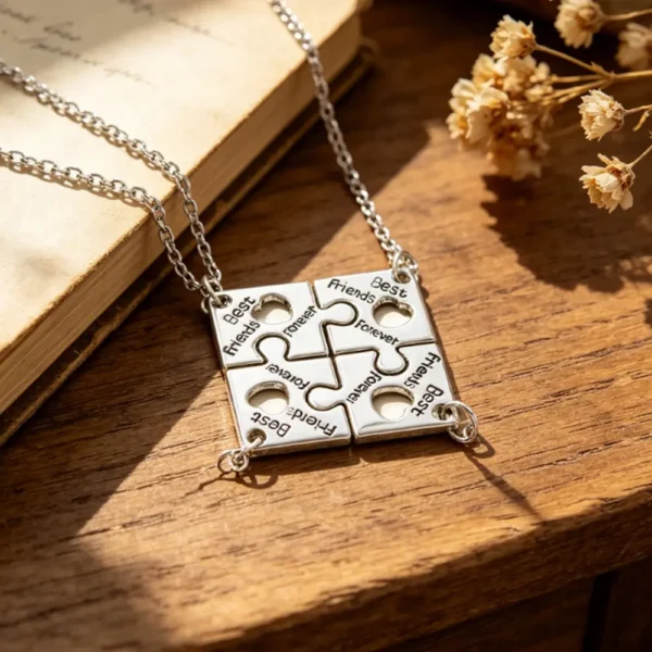 Puzzle Necklaces for 4 Best Friends Forever