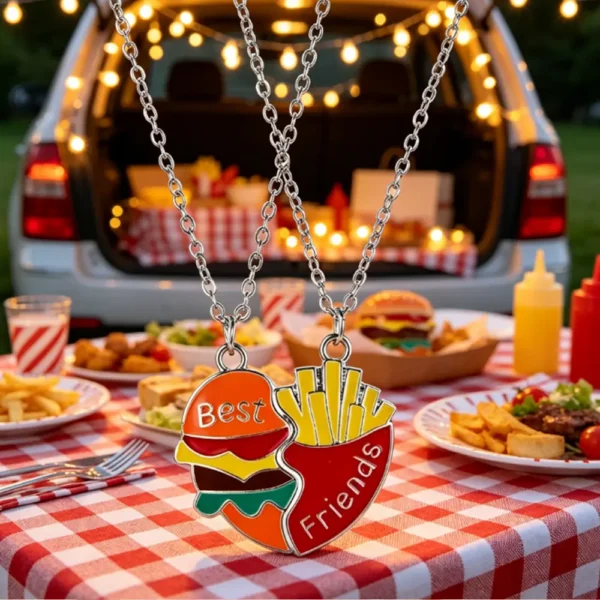 Hamburger Fries BFF Necklaces