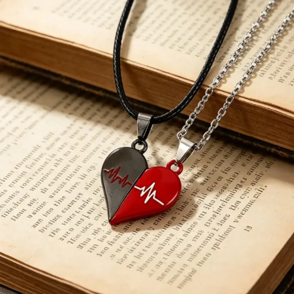Heartbeat Magnetic BFF Necklaces for Best Friend Couples