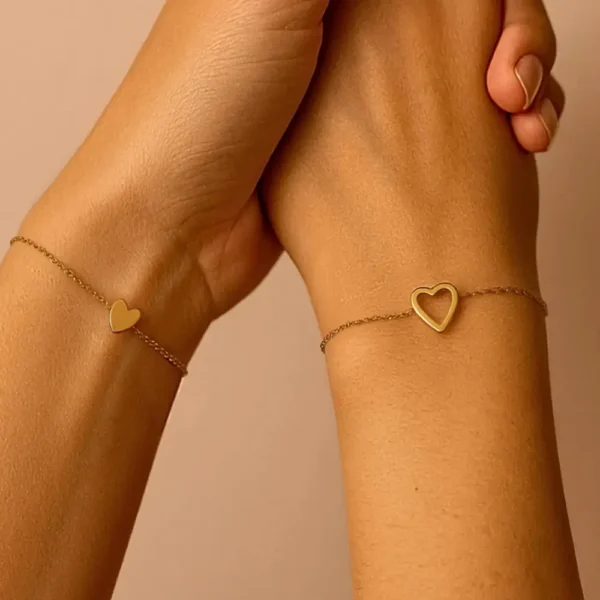 Mother & Daughter Matching Heart Beat Bracelet Set