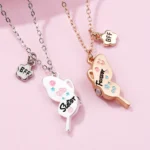 Split Butterfly Necklace-2Pcs Enamel Matching Sister Forever BFF