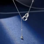 For Love- Interlocked Diamond Tassel Necklace