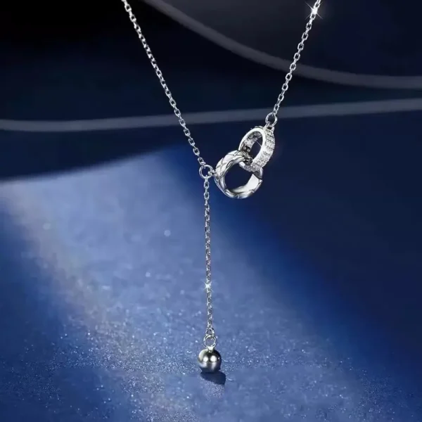 For Love- Interlocked Diamond Tassel Necklace