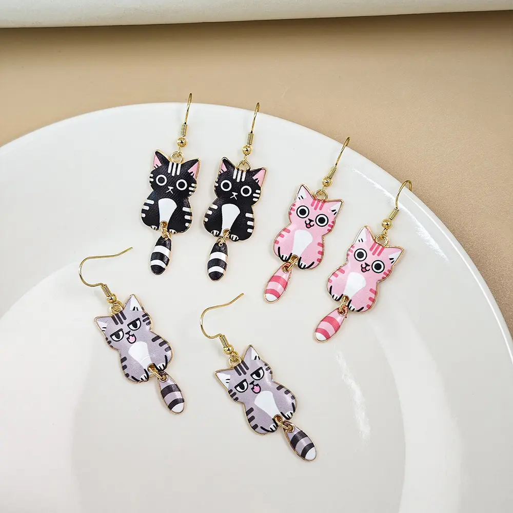 Cat Dangle Earrings