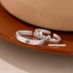 Cat BFF Rings Adjustable Matching Promise Rings for Best Friends