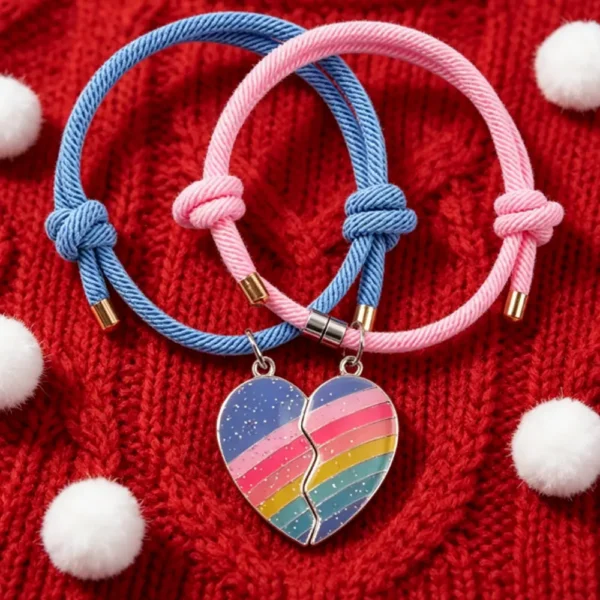 Rainbow Heart BFF Bracelets-2Pcs Best Friends Gift