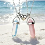 Magnetic Crystal Couple Necklaces for 2 Best Friend Gift