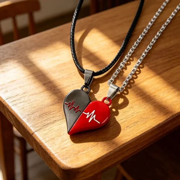 Heartbeat Magnetic BFF Necklaces for Best Friend Couples