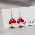 Mushroom Earrings-Cute Dangle Hypoallergenic Jewelry