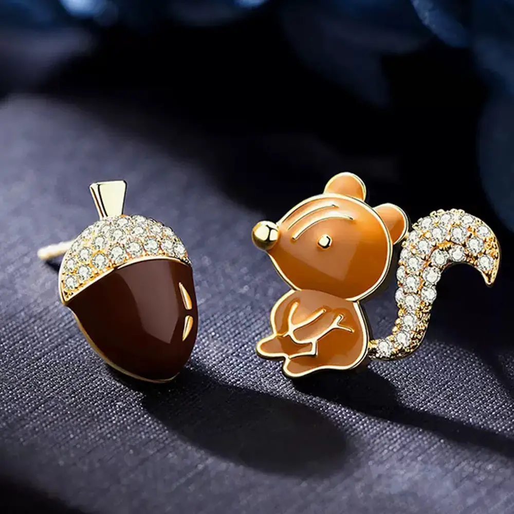 Squirrel Acorn Earrings