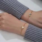 Sun Moon Layered Bracelet Set, Gold Silver Stackable Jewelry