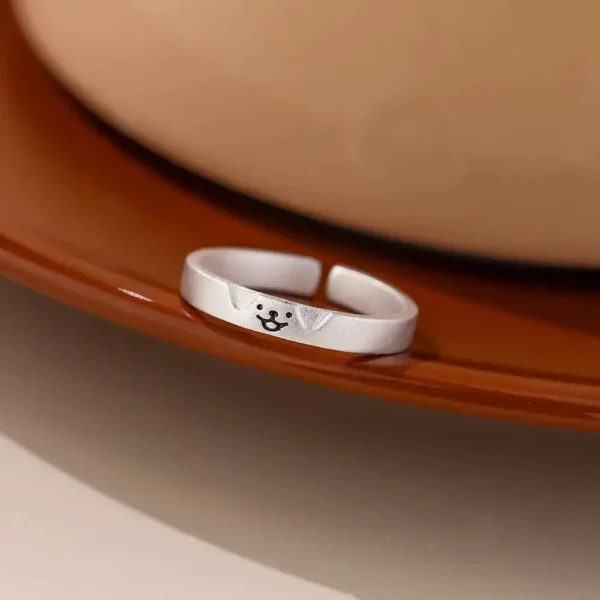 Cat BFF Rings Adjustable Matching Promise Rings for Best Friends