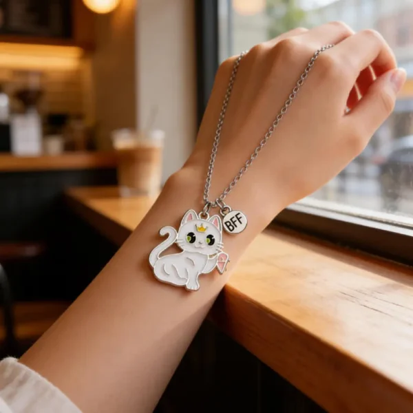 Magnetic Cat BFF Necklaces-for 2 Best Friend