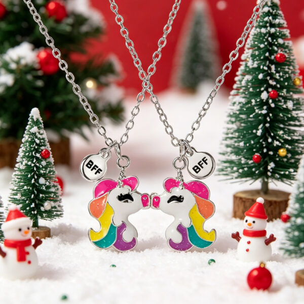 Unicorn BFF Necklaces Matching Friendship Necklaces for Girls
