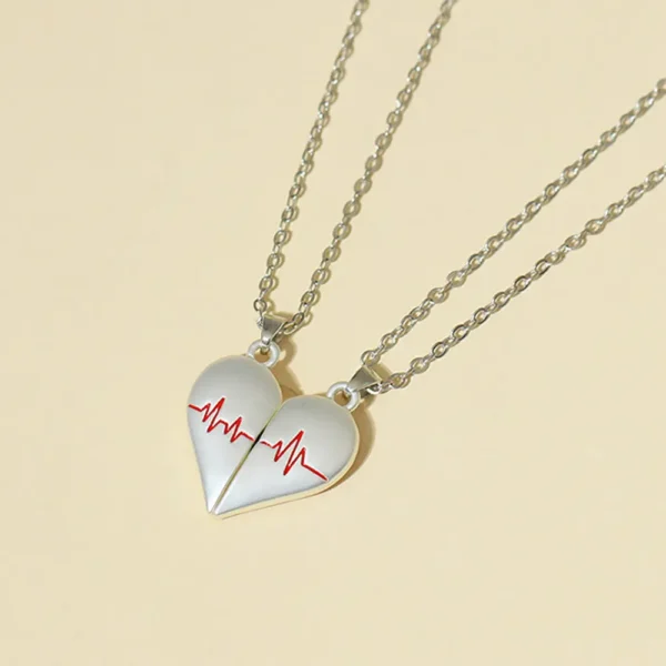 Heartbeat Magnetic BFF Necklaces for Best Friend Couples
