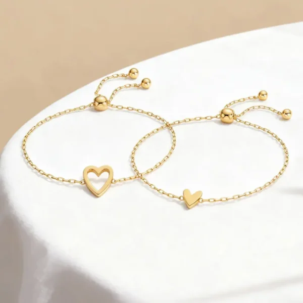 Mother & Daughter Matching Heart Beat Bracelet Set