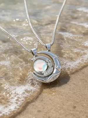 Magnetic Moon Couple Necklaces