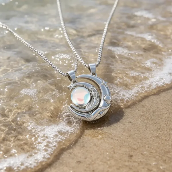 Magnetic Moon Couple Necklaces - Best Friend Necklaces