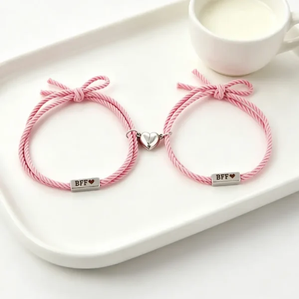 BFF Heart Magnetic Bracelets-2Pcs Best Friends Gift