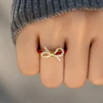 Mother Daughter Matching Red String of Fate Ring