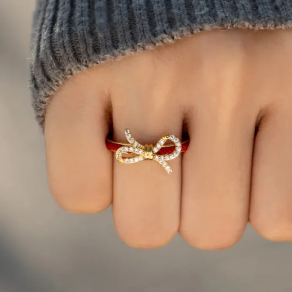 Mother Daughter Matching Red String of Fate Ring