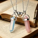 Magnetic Crystal Couple Necklaces for 2 Best Friend Gift