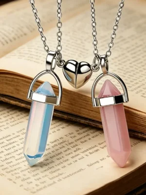 Magnetic Crystal Couple Necklaces