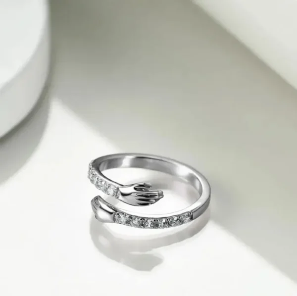 Hug Ring For Women BFF Best Friend Crystal Open Jewelry Gift