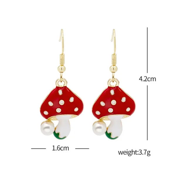 Mushroom Earrings-Cute Dangle Hypoallergenic Jewelry